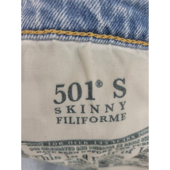 Levi's 501 Womens Tapered Jeans Size 32 x 28 Button Fly Pockets High Rise Rigid - Picture 13 of 13